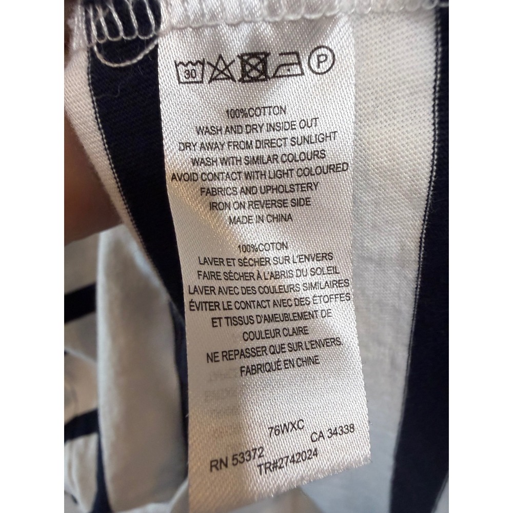 French Connection Womens Striped Padded Shoulder Sleeveless Cotton Top Medium - Picture 5 of 6